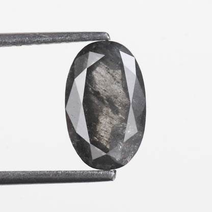 2.65 Ct. Oval Rose Cut Salt and Pepper Fancy Gray Color Natural Diamond 10.40 mm (Copy)