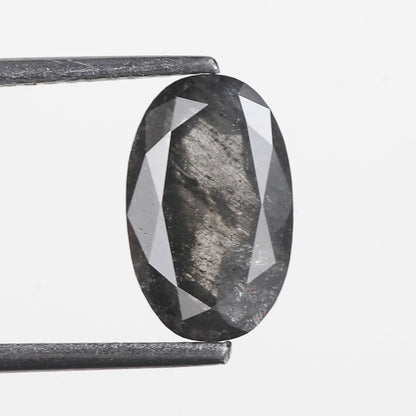 2.65 Ct. Oval Rose Cut Salt and Pepper Fancy Gray Color Natural Diamond 10.40 mm (Copy)