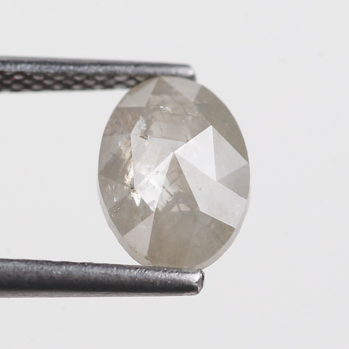 1.08 Ct. Oval Rose Cut Salt and Pepper Fancy Gray Color Natural Diamond 8.20 mm