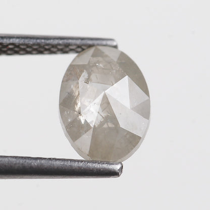1.08 Ct. Oval Rose Cut Salt and Pepper Fancy Gray Color Natural Diamond 8.20 mm