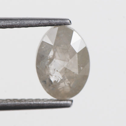 1.08 Ct. Oval Rose Cut Salt and Pepper Fancy Gray Color Natural Diamond 8.20 mm