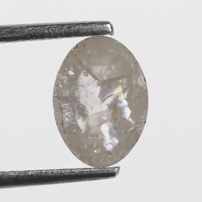 1.08 Ct. Oval Rose Cut Salt and Pepper Fancy Gray Color Natural Diamond 8.20 mm
