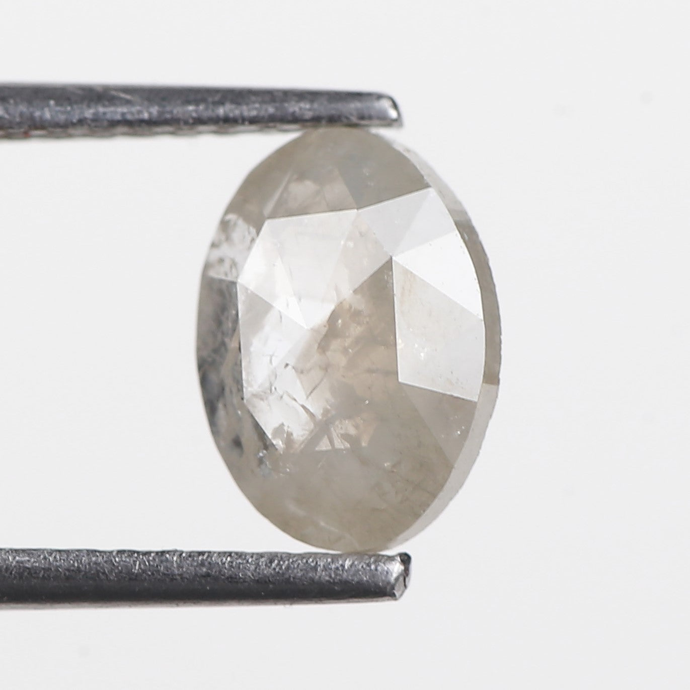 1.08 Ct. Oval Rose Cut Salt and Pepper Fancy Gray Color Natural Diamond 8.20 mm