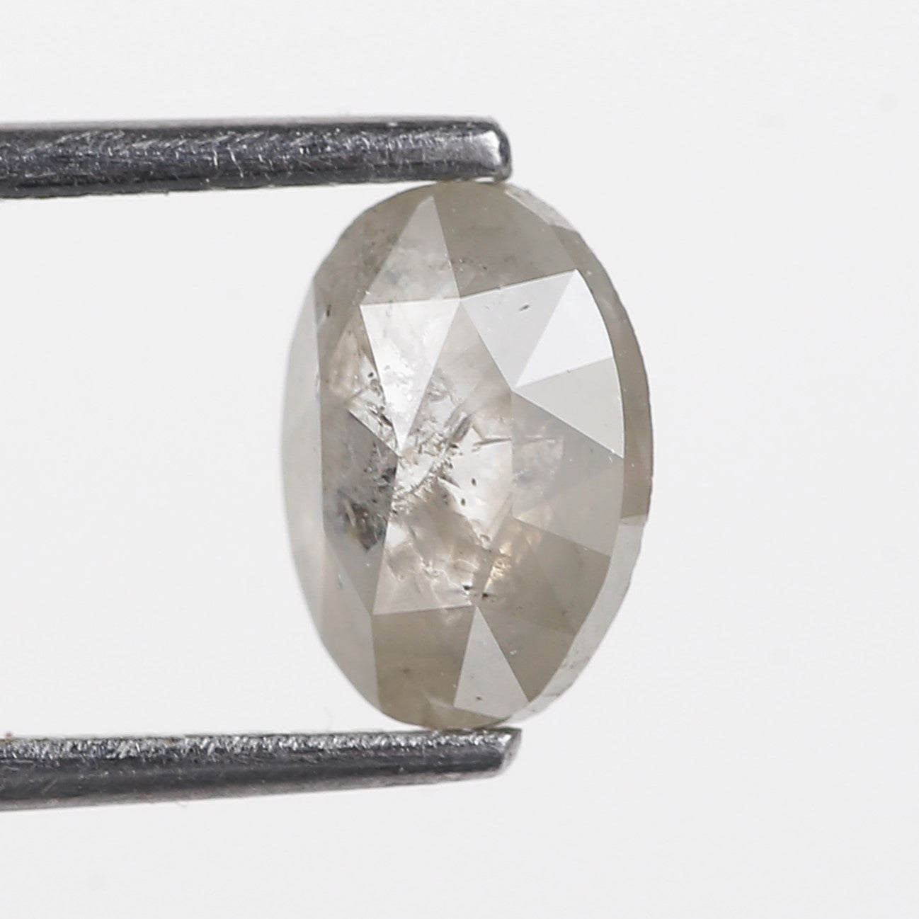 1.01 Ct. Oval Rose Cut Salt and Pepper Fancy Gray Color Natural Diamond 7.70 mm