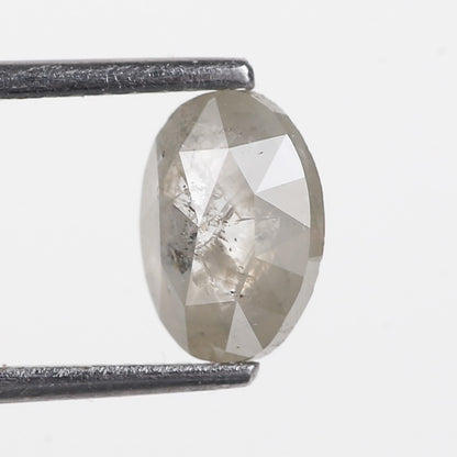 1.01 Ct. Oval Rose Cut Salt and Pepper Fancy Gray Color Natural Diamond 7.70 mm
