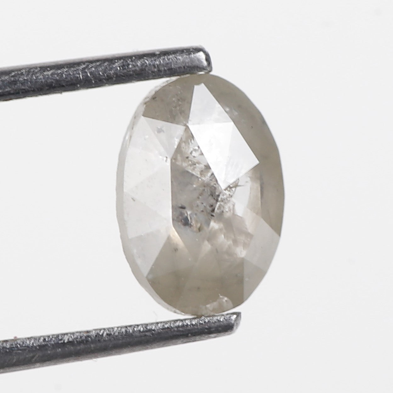 1.01 Ct. Oval Rose Cut Salt and Pepper Fancy Gray Color Natural Diamond 7.70 mm