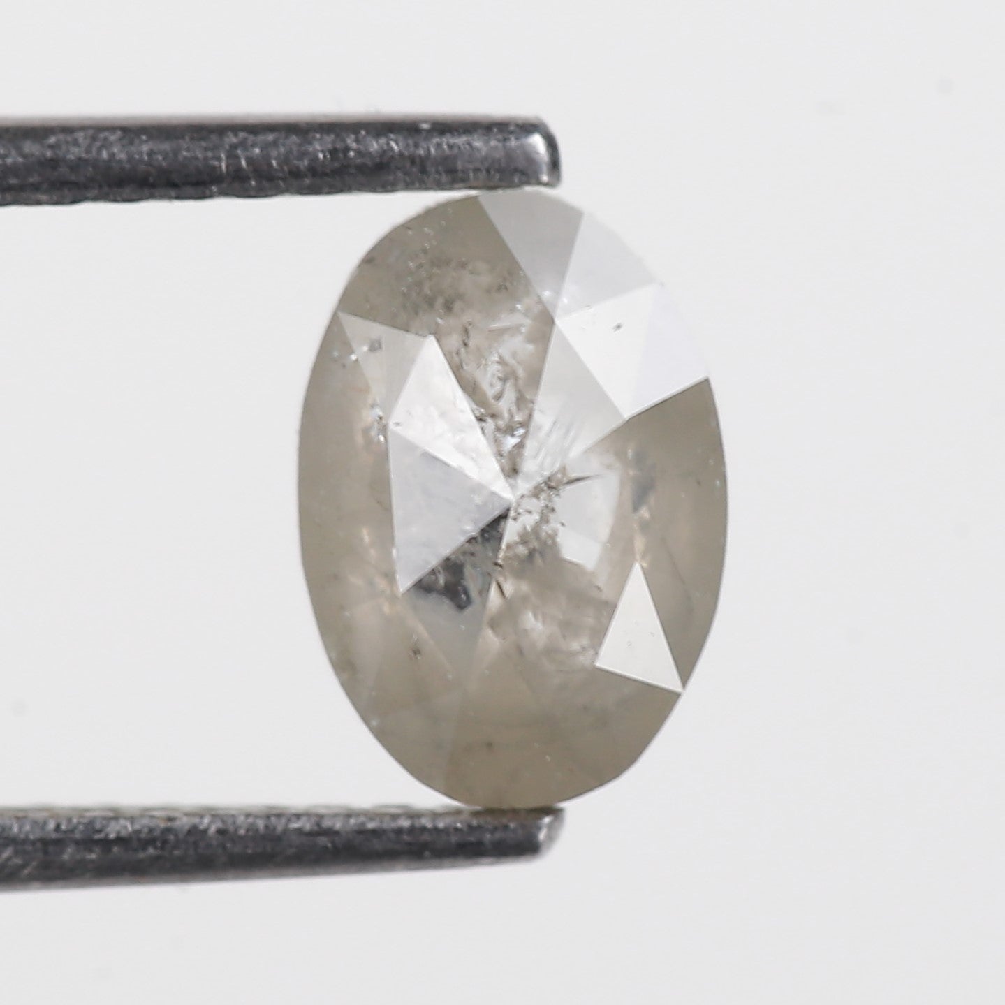 1.01 Ct. Oval Rose Cut Salt and Pepper Fancy Gray Color Natural Diamond 7.70 mm