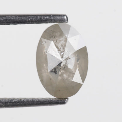 1.01 Ct. Oval Rose Cut Salt and Pepper Fancy Gray Color Natural Diamond 7.70 mm
