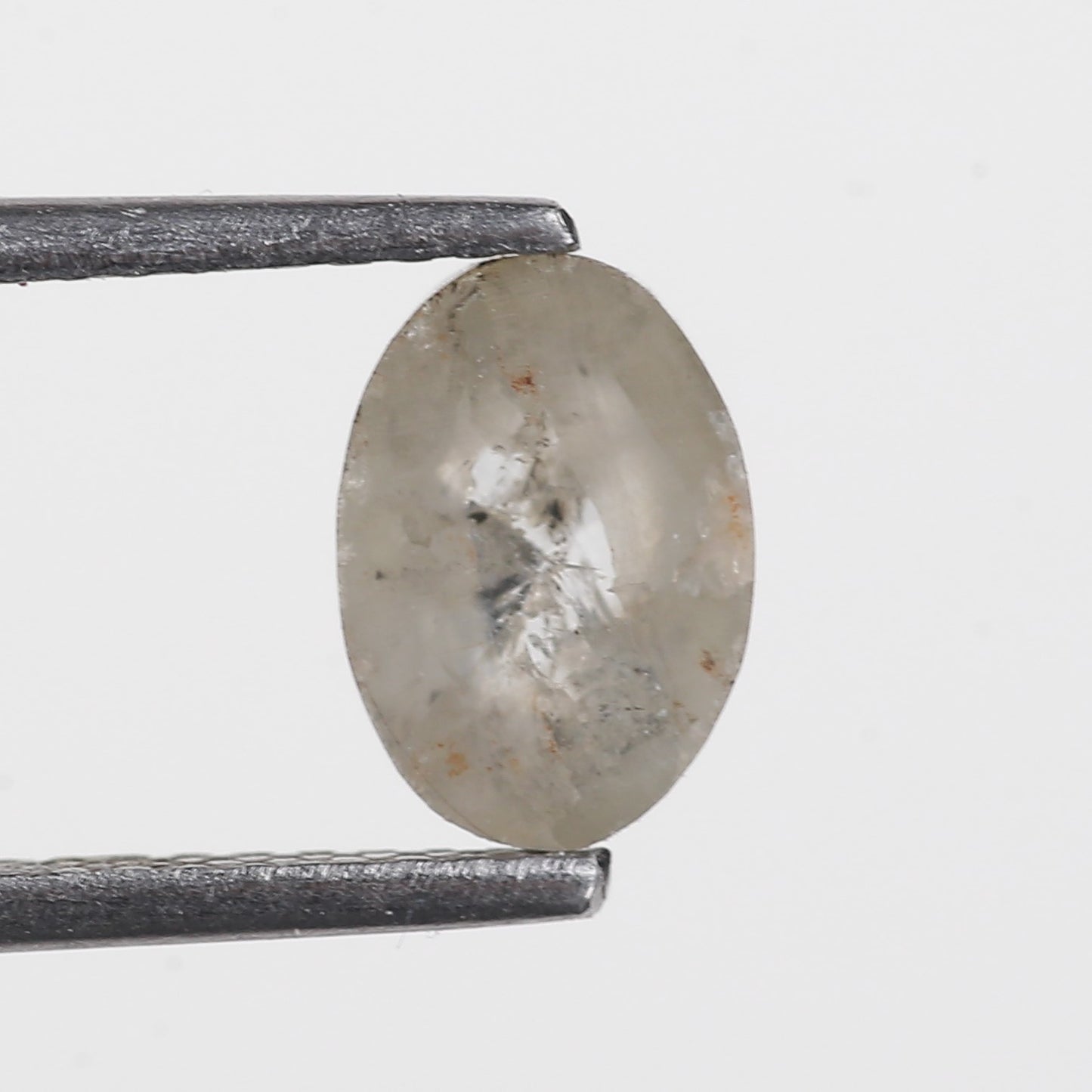 1.01 Ct. Oval Rose Cut Salt and Pepper Fancy Gray Color Natural Diamond 7.70 mm