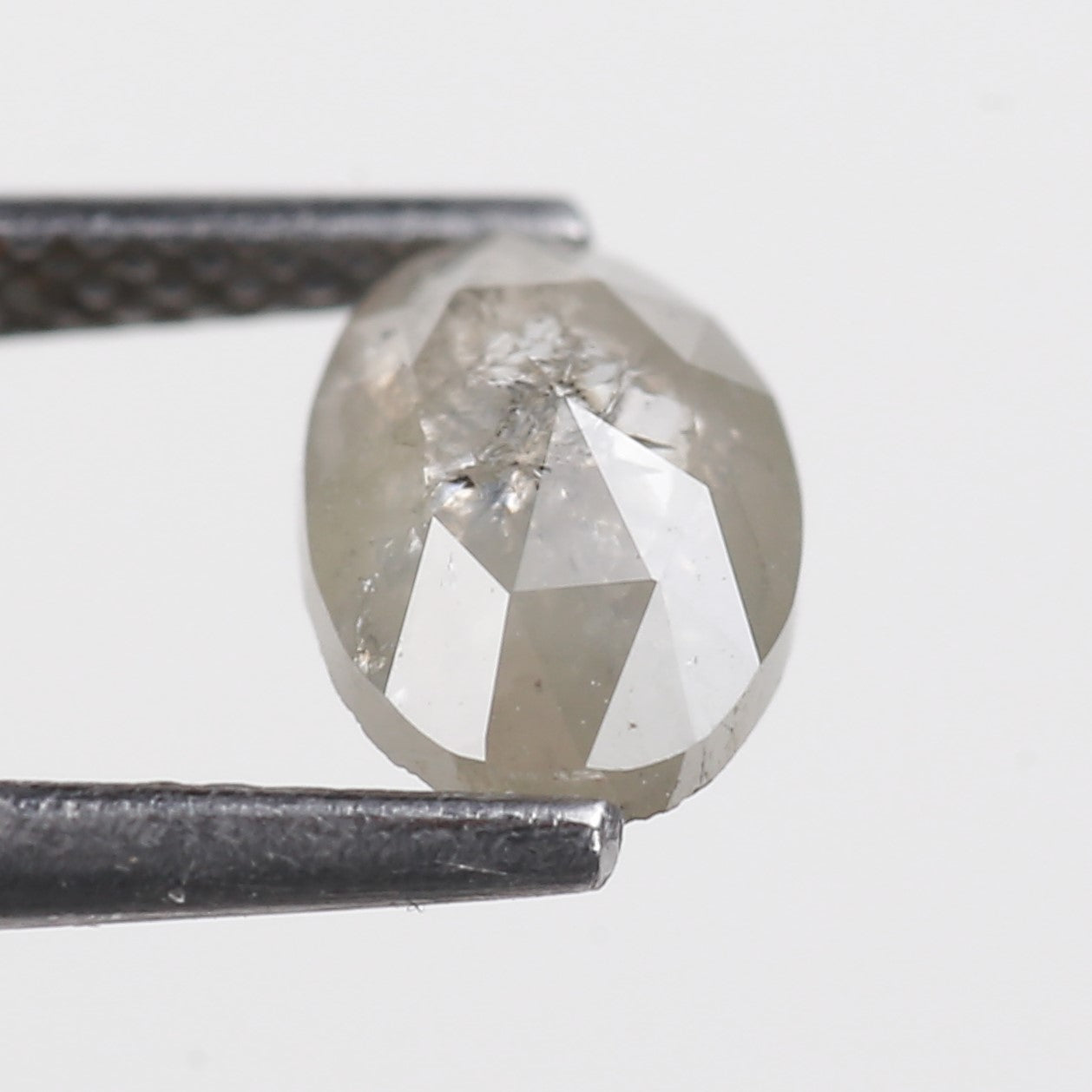 1.01 Ct. Oval Rose Cut Salt and Pepper Fancy Gray Color Natural Diamond 7.70 mm