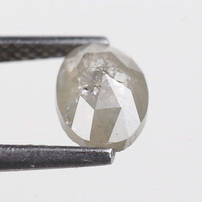 1.01 Ct. Oval Rose Cut Salt and Pepper Fancy Gray Color Natural Diamond 7.70 mm