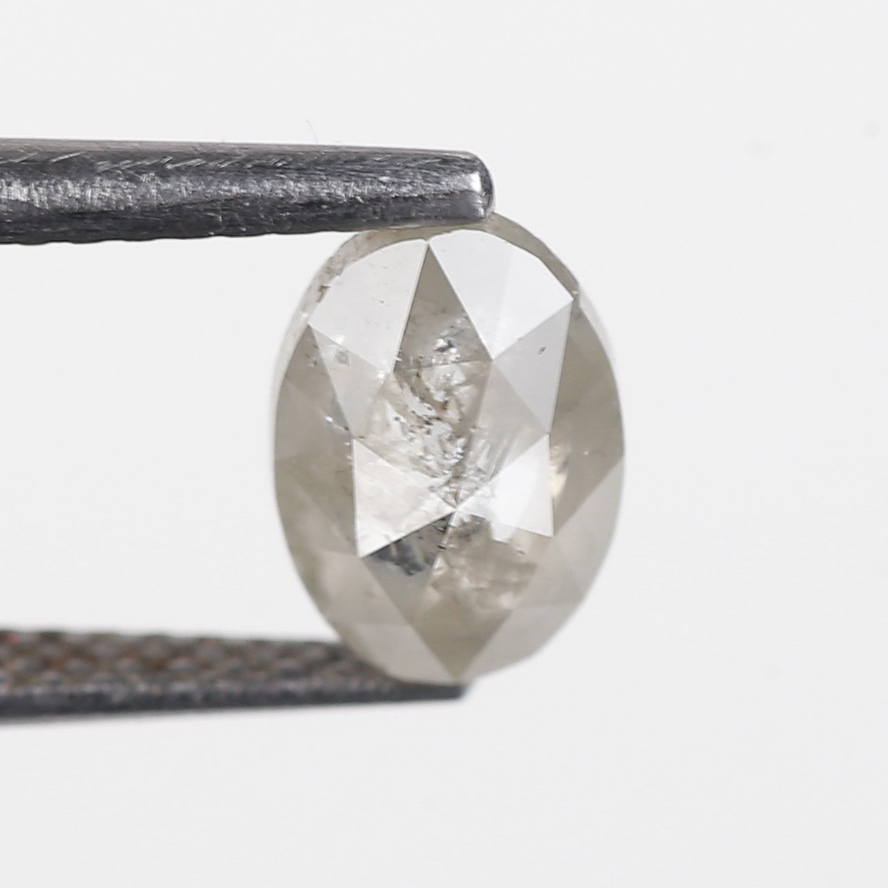 1.01 Ct. Oval Rose Cut Salt and Pepper Fancy Gray Color Natural Diamond 7.70 mm