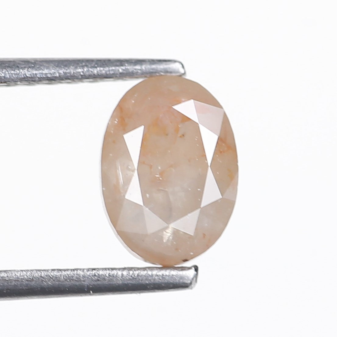 1.26 Ct. Oval Rose Cut Salt and Pepper Fancy Peach Gray Natural Diamond 7.05 mm