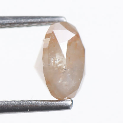 1.26 Ct. Oval Rose Cut Salt and Pepper Fancy Peach Gray Natural Diamond 7.05 mm