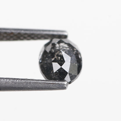 1.06 Ct. Oval Rose Cut Salt and Pepper Fancy Black Color Natural Diamond 6.65 mm