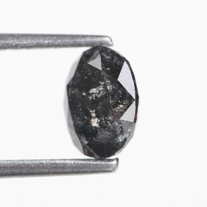 1.06 Ct. Oval Rose Cut Salt and Pepper Fancy Black Color Natural Diamond 6.65 mm