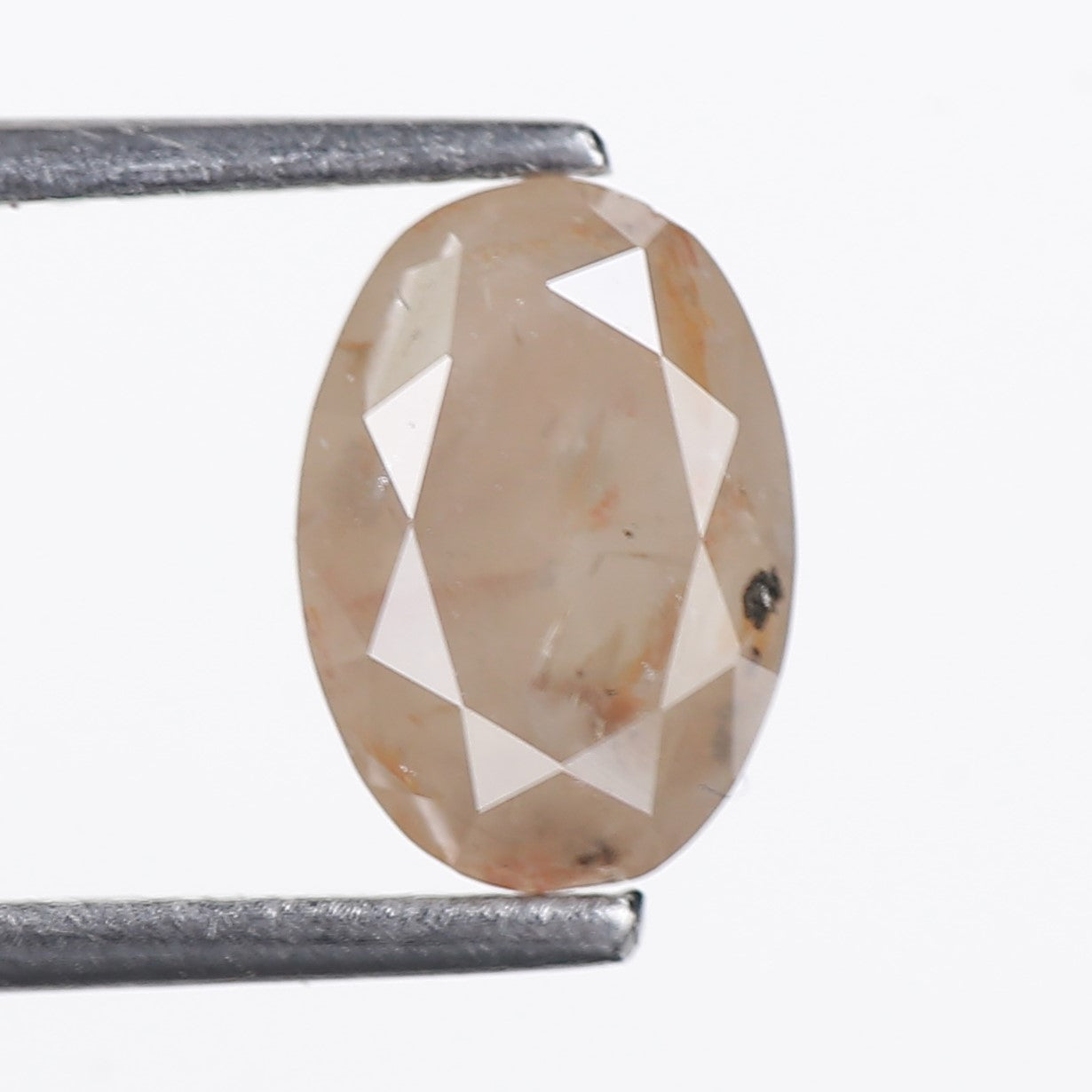 1.81 Ct. Oval Rose Cut Salt and Pepper Fancy Gray Peach Natural Diamond 8.61 mm