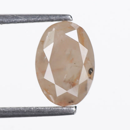 1.81 Ct. Oval Rose Cut Salt and Pepper Fancy Gray Peach Natural Diamond 8.61 mm
