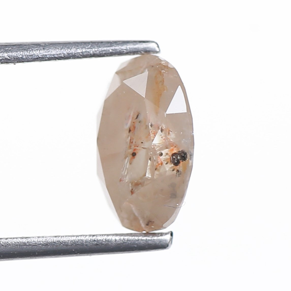 1.81 Ct. Oval Rose Cut Salt and Pepper Fancy Gray Peach Natural Diamond 8.61 mm