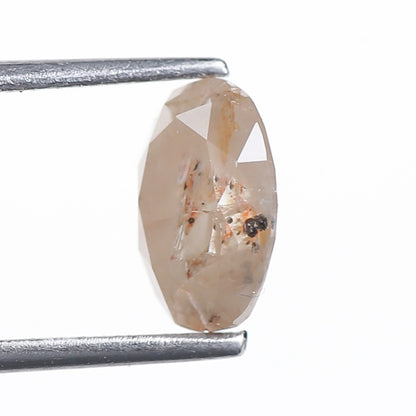 1.81 Ct. Oval Rose Cut Salt and Pepper Fancy Gray Peach Natural Diamond 8.61 mm