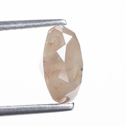 1.81 Ct. Oval Rose Cut Salt and Pepper Fancy Gray Peach Natural Diamond 8.61 mm