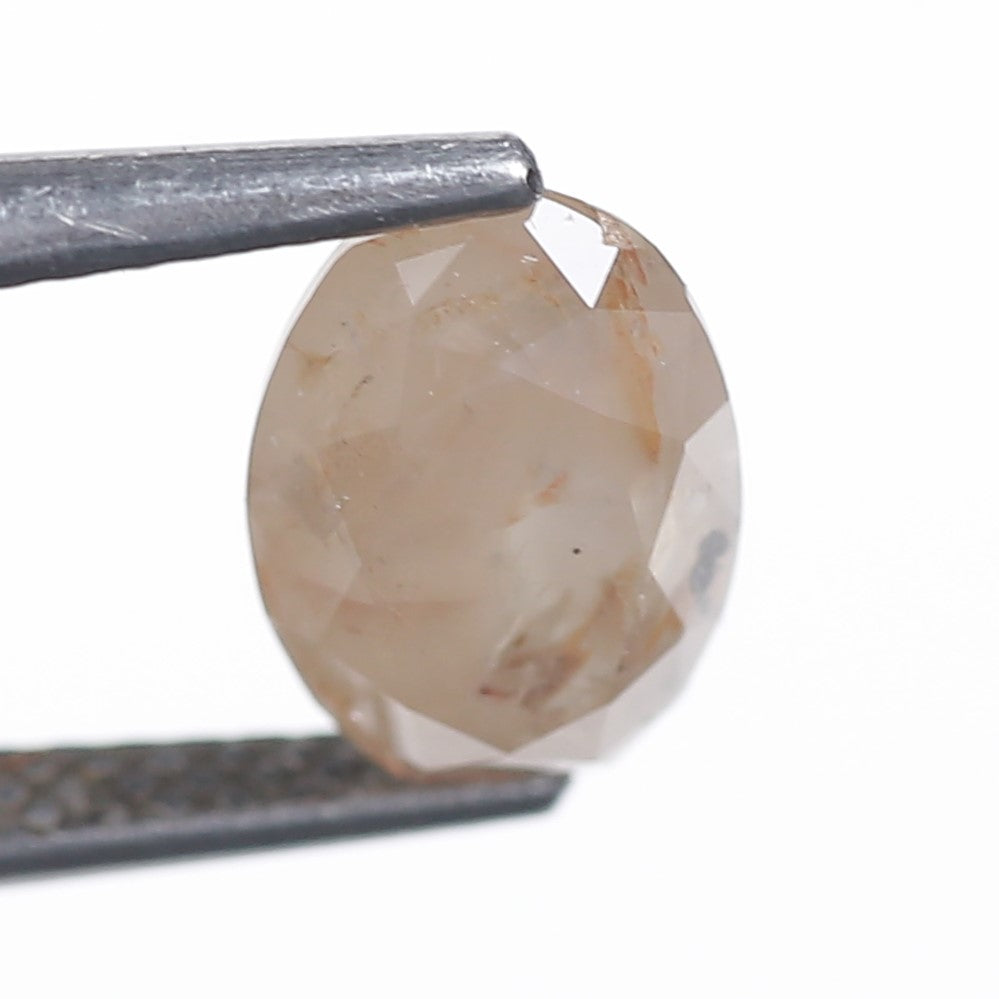 1.81 Ct. Oval Rose Cut Salt and Pepper Fancy Gray Peach Natural Diamond 8.61 mm