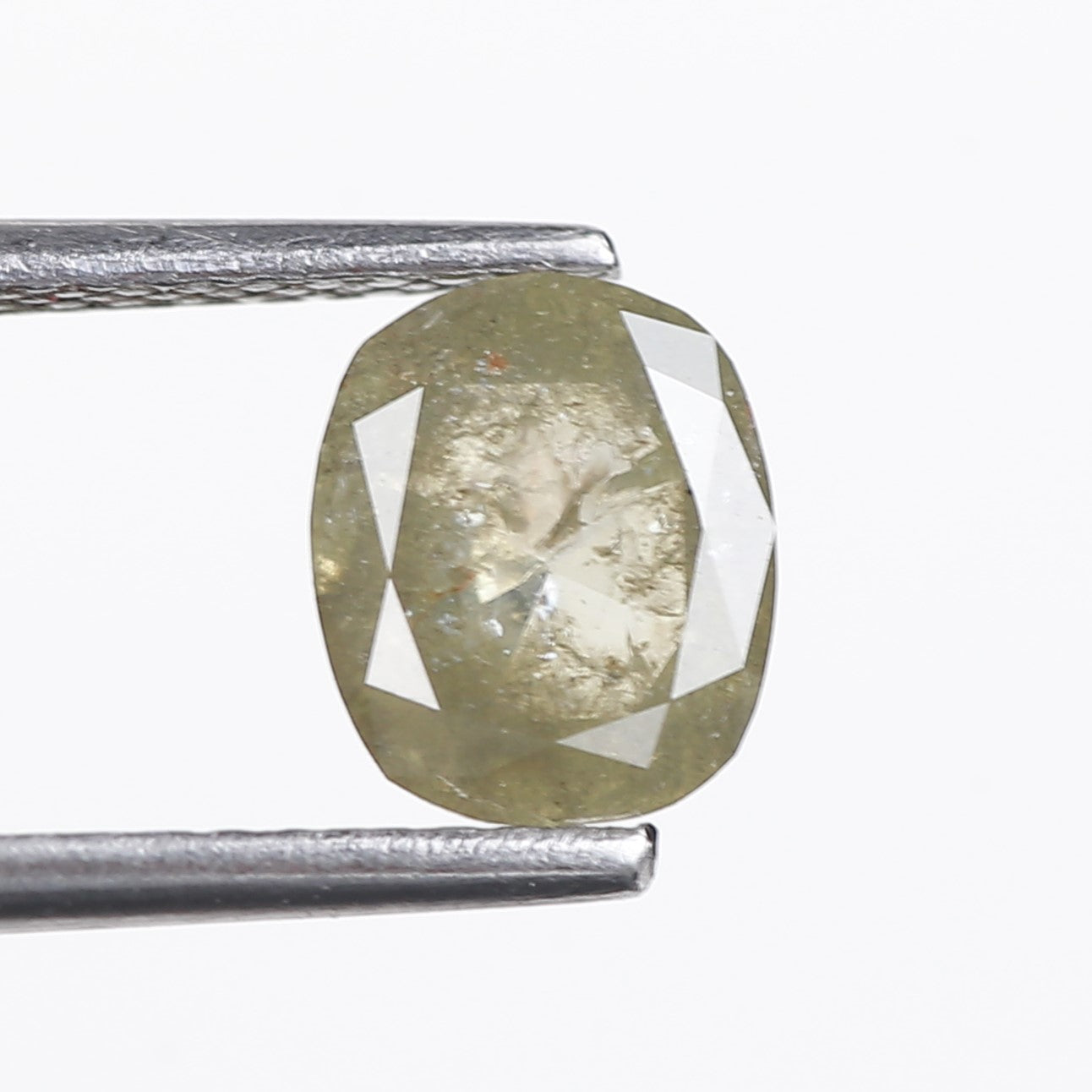 1.08 Ct. Oval Rose Cut Salt and Pepper Fancy Green Color Natural Diamond 7.20 mm (Copy)