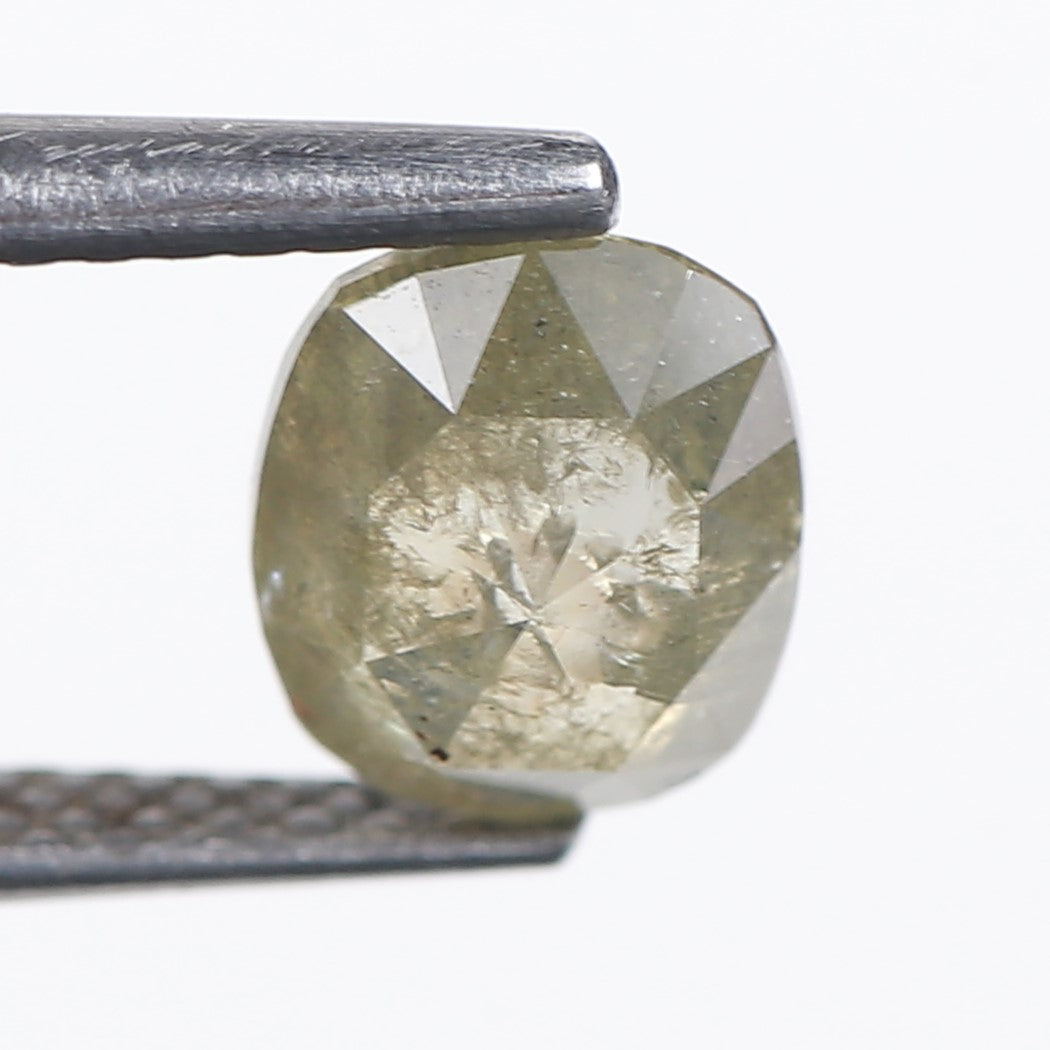 1.08 Ct. Oval Rose Cut Salt and Pepper Fancy Green Color Natural Diamond 7.20 mm (Copy)