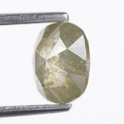 1.08 Ct. Oval Rose Cut Salt and Pepper Fancy Green Color Natural Diamond 7.20 mm (Copy)