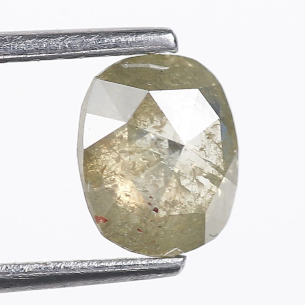 1.08 Ct. Oval Rose Cut Salt and Pepper Fancy Green Color Natural Diamond 7.20 mm (Copy)