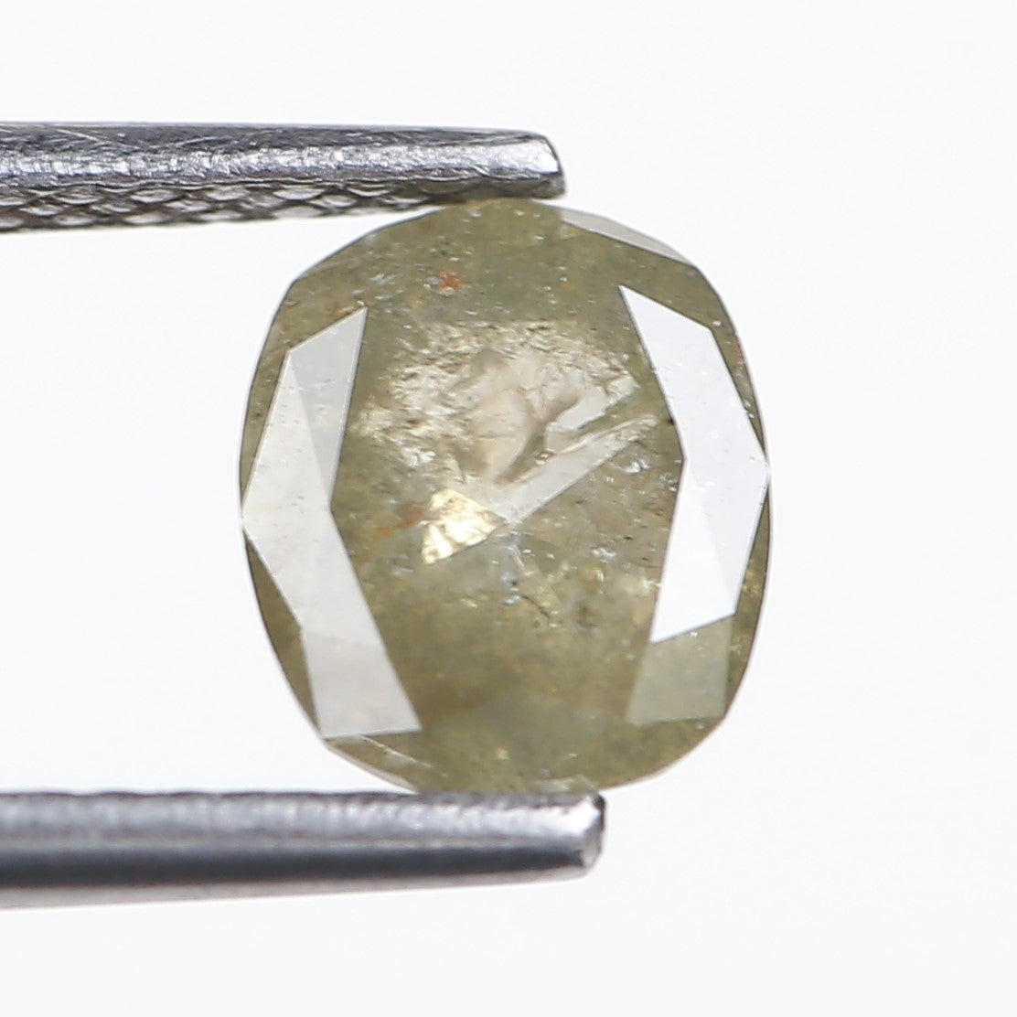 1.08 Ct. Oval Rose Cut Salt and Pepper Fancy Green Color Natural Diamond 7.20 mm (Copy)