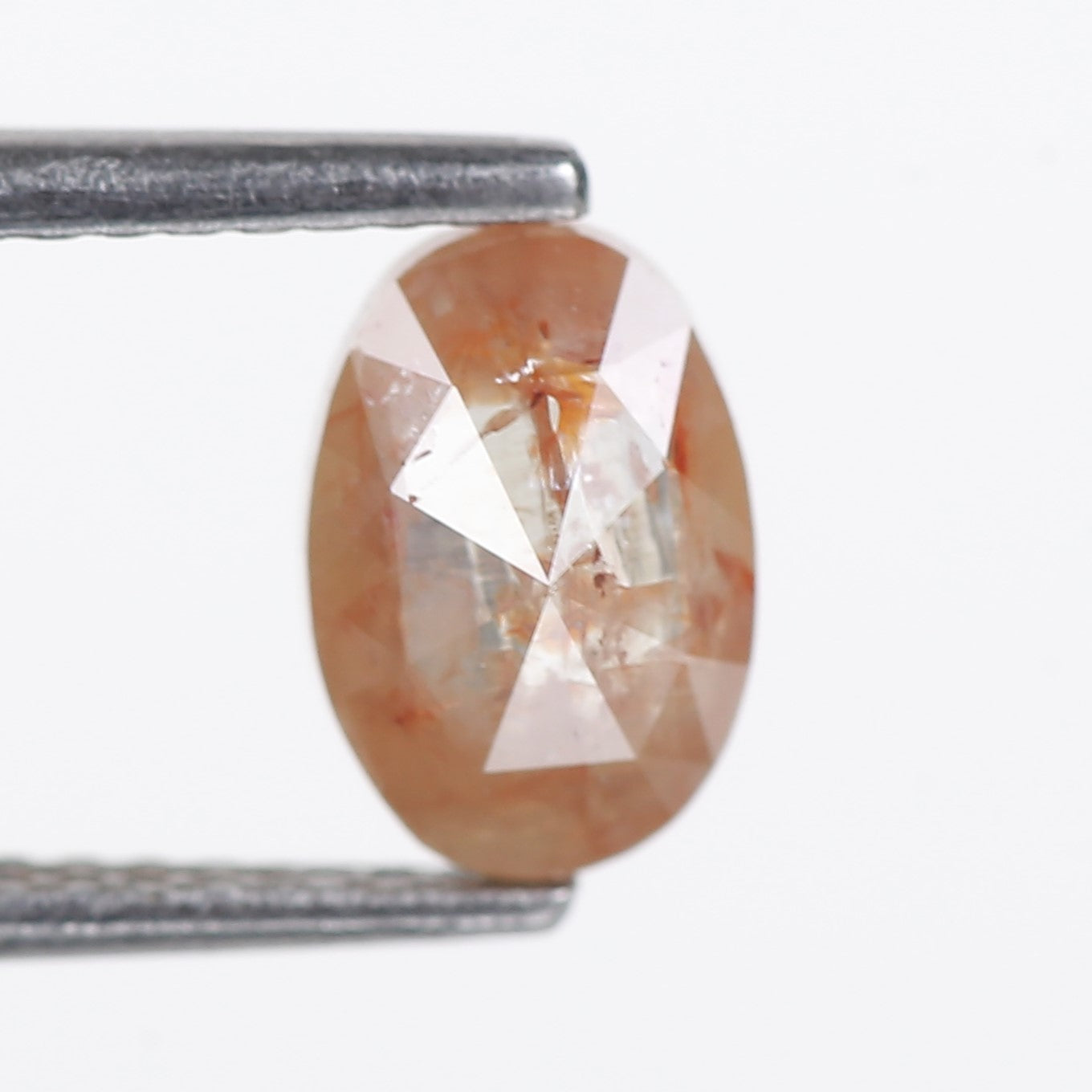 1.11 Ct. Oval Rose Cut Salt and Pepper Fancy Orange Color Natural Diamond 7.74 mm