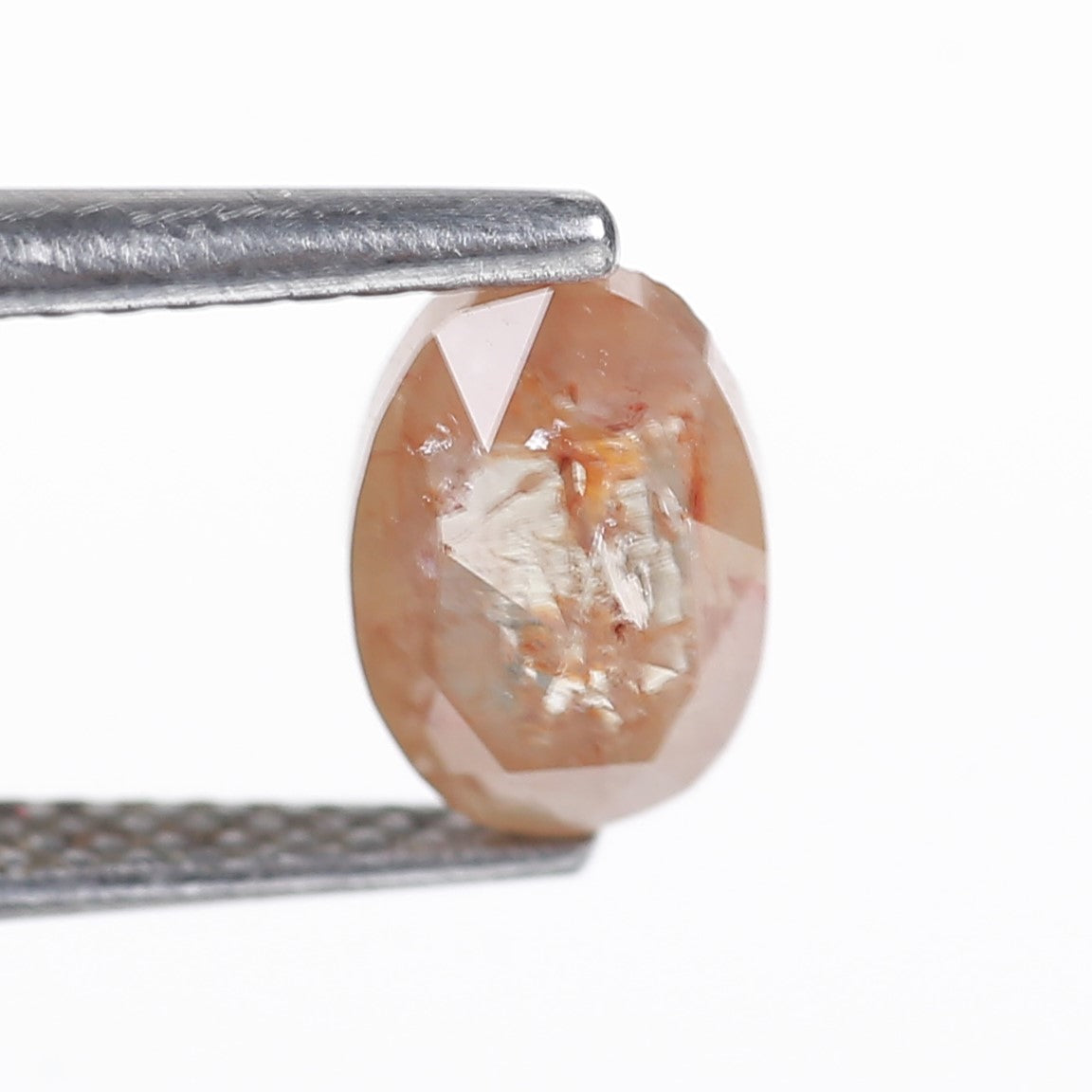 1.11 Ct. Oval Rose Cut Salt and Pepper Fancy Orange Color Natural Diamond 7.74 mm