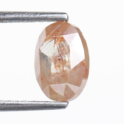 1.11 Ct. Oval Rose Cut Salt and Pepper Fancy Orange Color Natural Diamond 7.74 mm