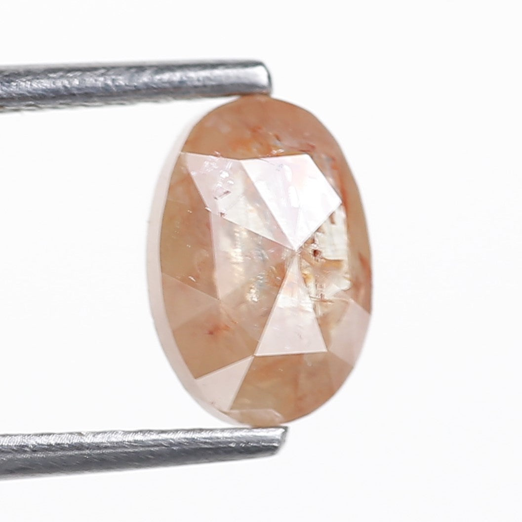 1.11 Ct. Oval Rose Cut Salt and Pepper Fancy Orange Color Natural Diamond 7.74 mm