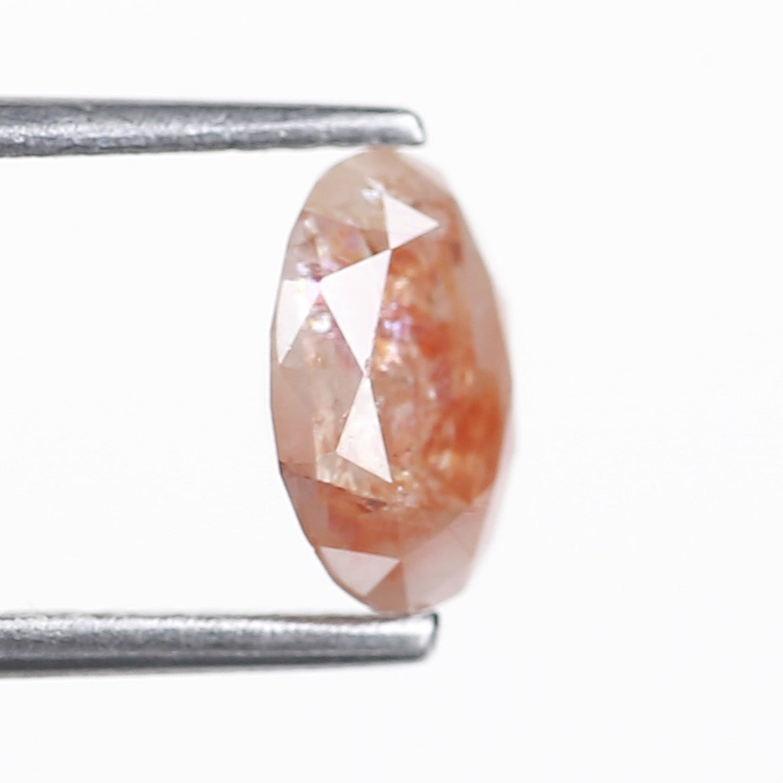 1.18 Ct. Oval Rose Cut Salt and Pepper Fancy Orange Red Natural Diamond 7.78 mm
