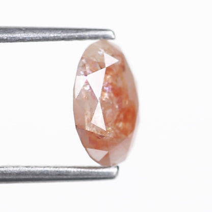1.18 Ct. Oval Rose Cut Salt and Pepper Fancy Orange Red Natural Diamond 7.78 mm