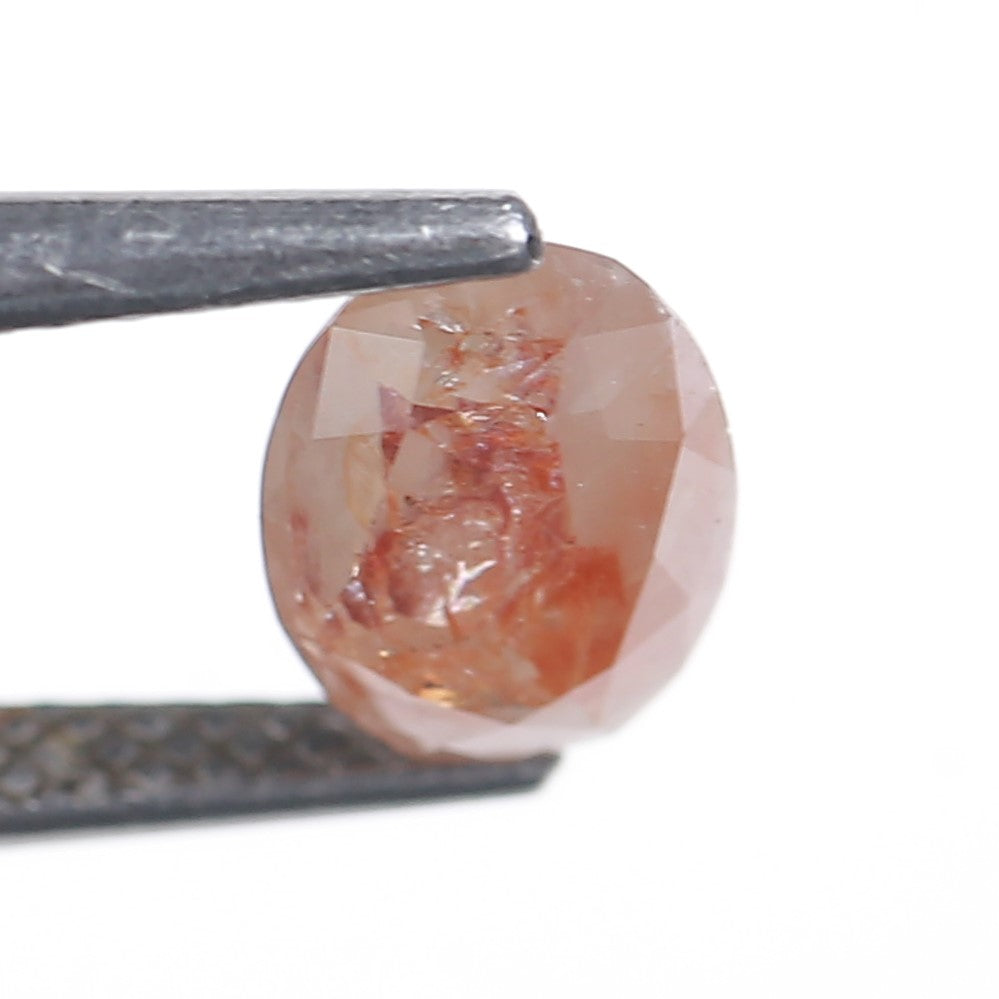 1.18 Ct. Oval Rose Cut Salt and Pepper Fancy Orange Red Natural Diamond 7.78 mm