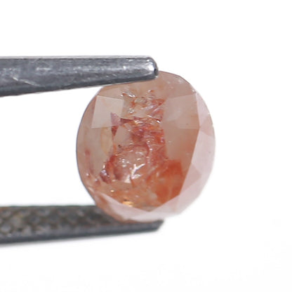 1.18 Ct. Oval Rose Cut Salt and Pepper Fancy Orange Red Natural Diamond 7.78 mm