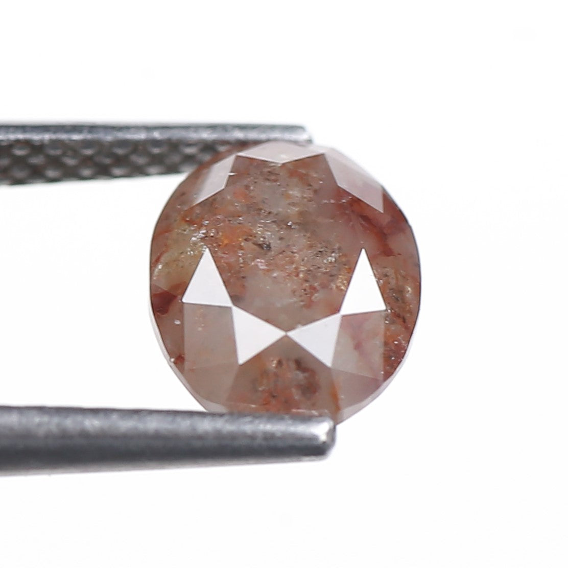 1.74 Ct.Oval Brilliant Cut Salt and Pepper Fancy Red Color Natural Diamond 7.96 mm