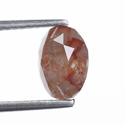 1.74 Ct.Oval Brilliant Cut Salt and Pepper Fancy Red Color Natural Diamond 7.96 mm