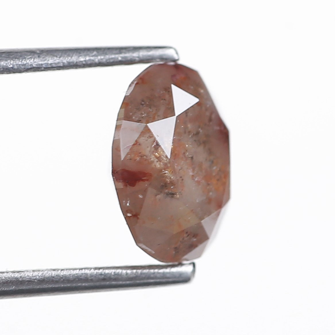 1.74 Ct.Oval Brilliant Cut Salt and Pepper Fancy Red Color Natural Diamond 7.96 mm