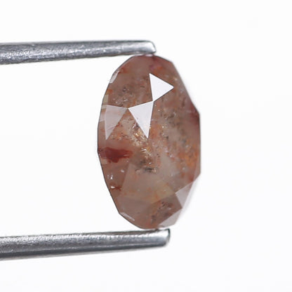 1.74 Ct.Oval Brilliant Cut Salt and Pepper Fancy Red Color Natural Diamond 7.96 mm