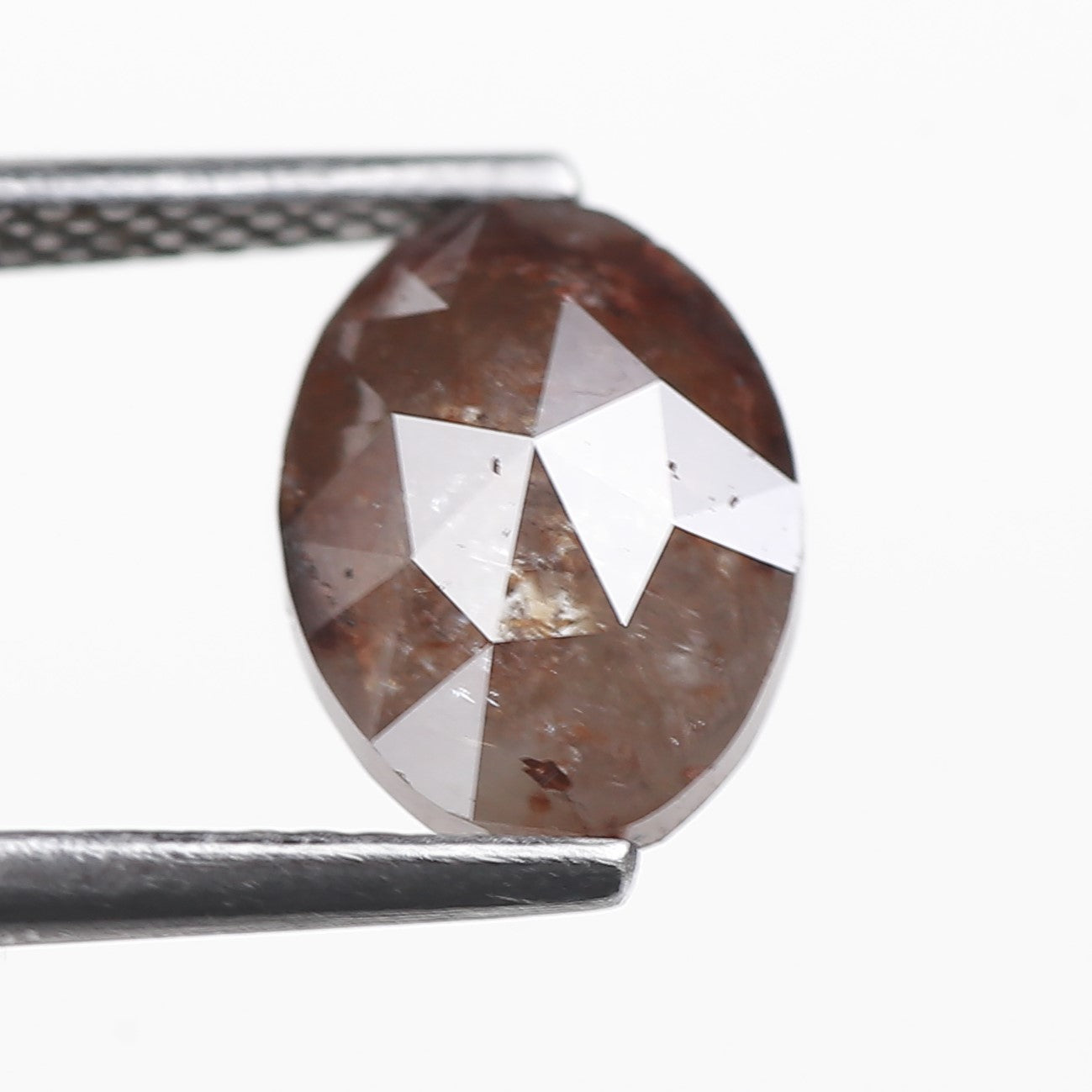 2.20 Ct. Oval Rose Cut Salt and Pepper Fancy Brown Gray Natural Diamond 9.16 mm
