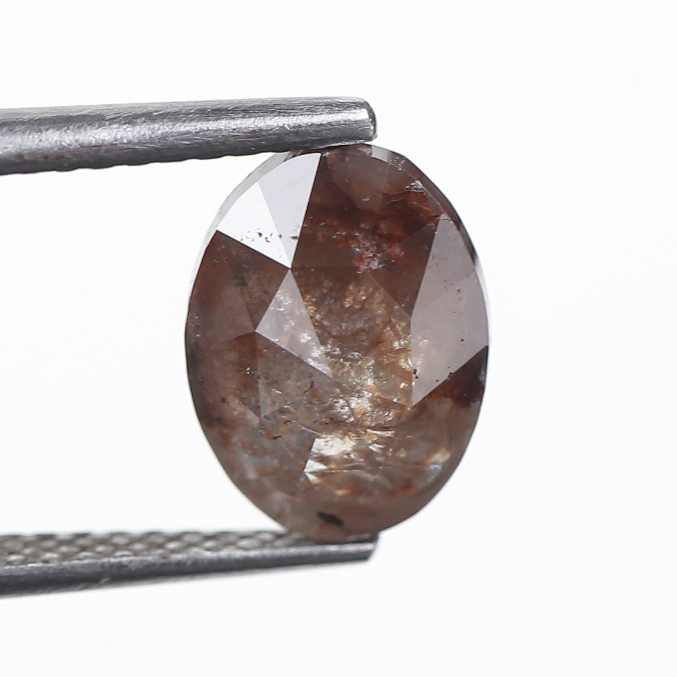 2.20 Ct. Oval Rose Cut Salt and Pepper Fancy Brown Gray Natural Diamond 9.16 mm