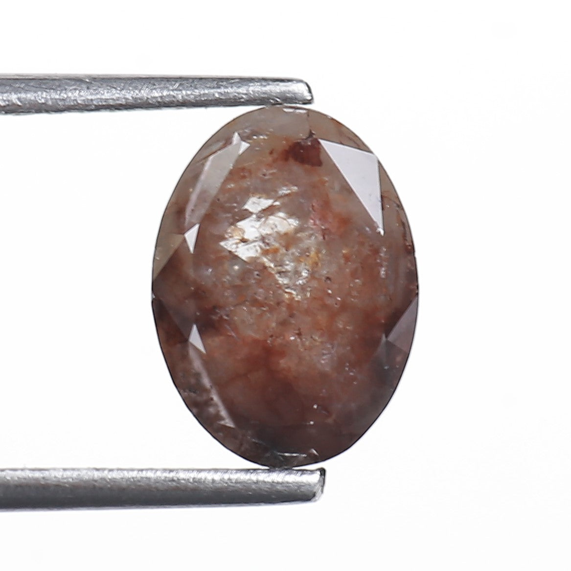 2.20 Ct. Oval Rose Cut Salt and Pepper Fancy Brown Gray Natural Diamond 9.16 mm