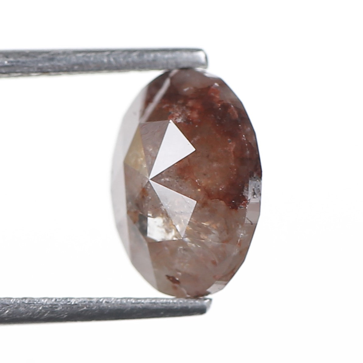 2.20 Ct. Oval Rose Cut Salt and Pepper Fancy Brown Gray Natural Diamond 9.16 mm