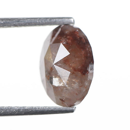2.20 Ct. Oval Rose Cut Salt and Pepper Fancy Brown Gray Natural Diamond 9.16 mm