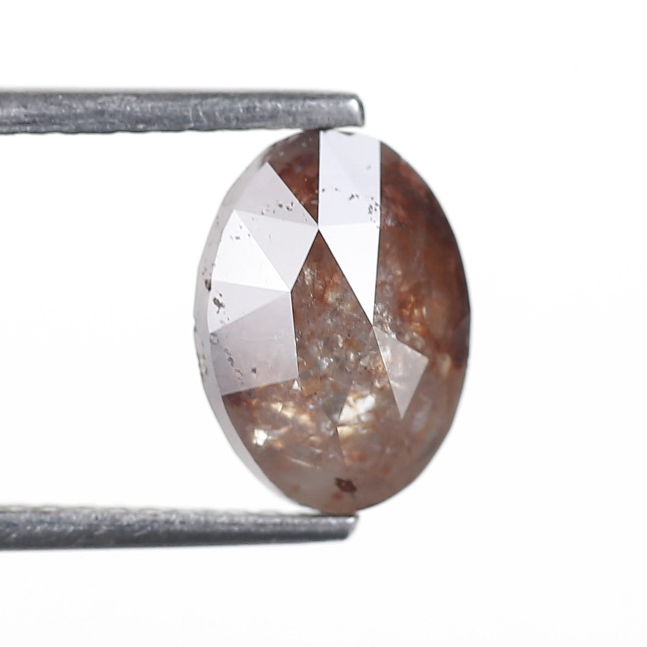 2.20 Ct. Oval Rose Cut Salt and Pepper Fancy Brown Gray Natural Diamond 9.16 mm