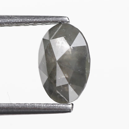 1.04 Ct. Oval Rose Cut Salt and Pepper Fancy Gray Natural Diamond 7.90 mm